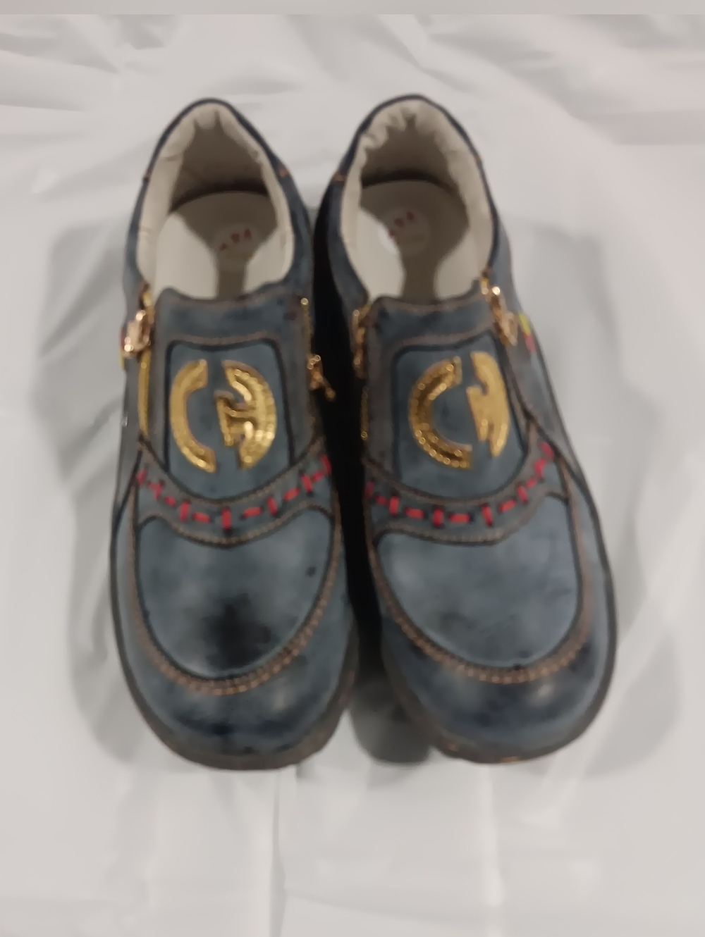 TMA Eyes| Double Zipper Gold Tone Label Slip-On Casual Comfort Sneaker EU41 US10